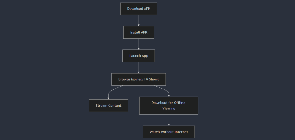 Suggested Diagram: MultiMovies APK User Flow